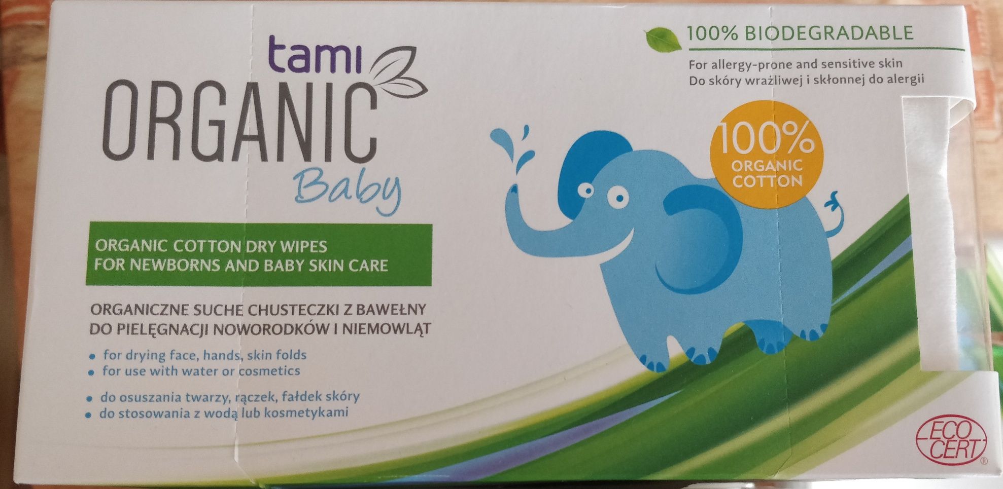 Tami Organic Baby suche chusteczki organiczne 10szt