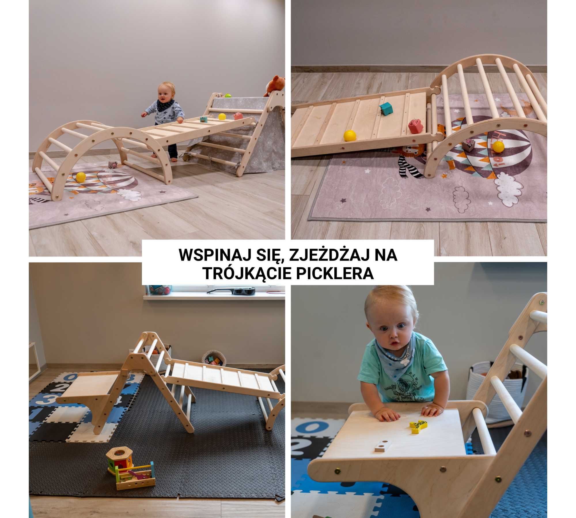 Pikler 5w1 Drewniany Siłownia Biurko Namiot Plac Zabaw Montessori