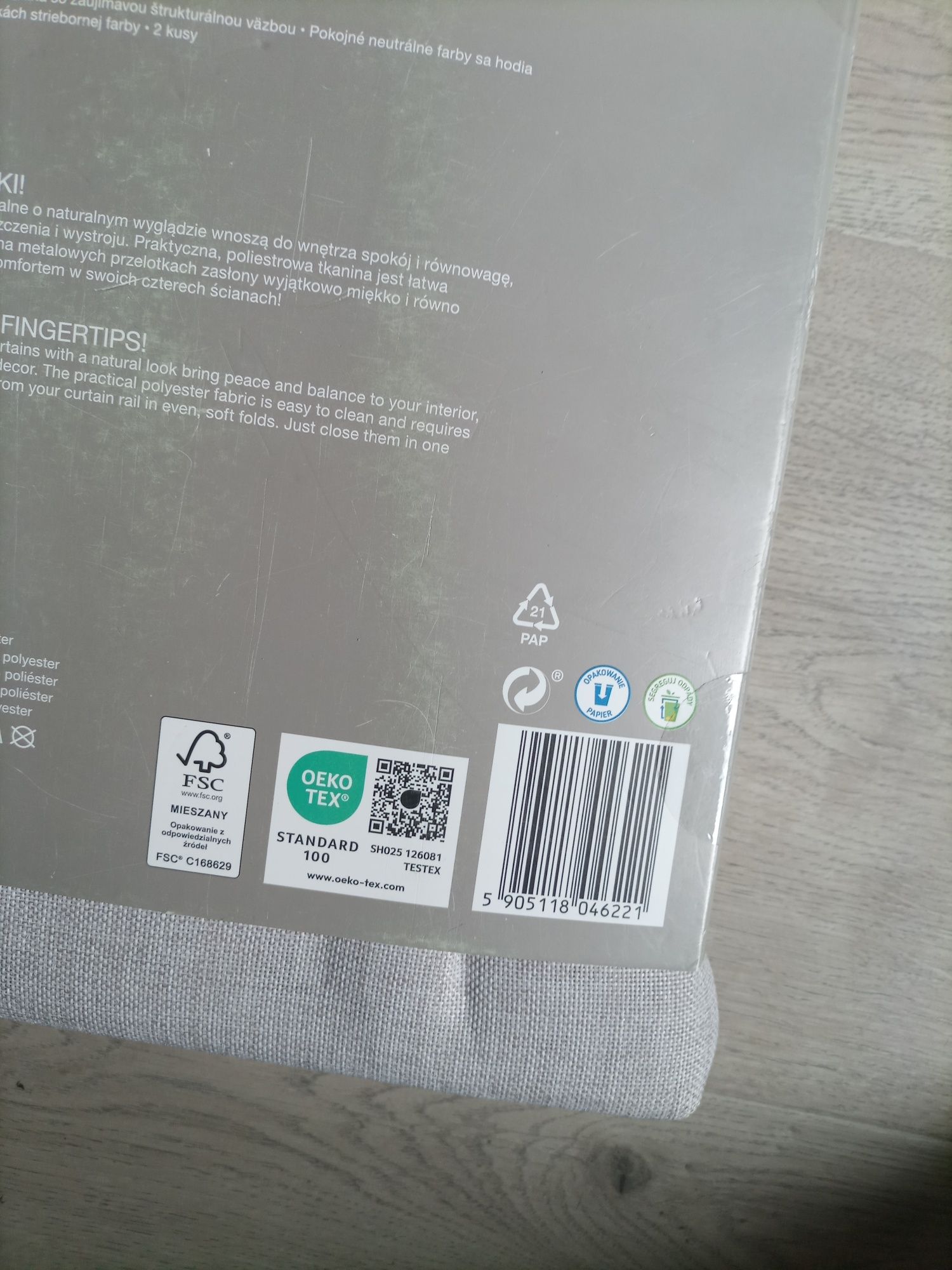 Dwie zasłony boho beżowe na przelotkach Smukee 2x zasłona ala len