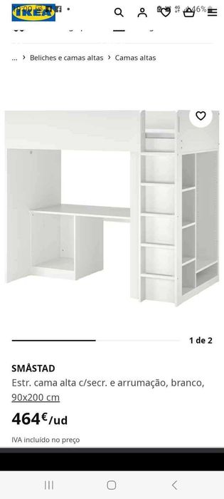 Beliche com armário e secretária junto IKEA