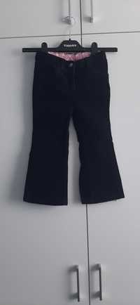 Spodnie sztruksowe czarne dla dziewczynki 104