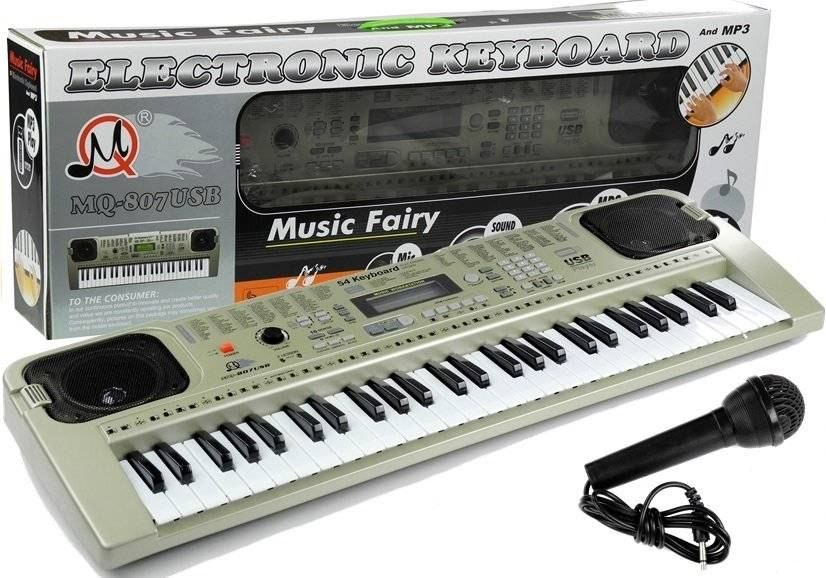 Keyboard mq807 organy pianinko + mikrofon usb