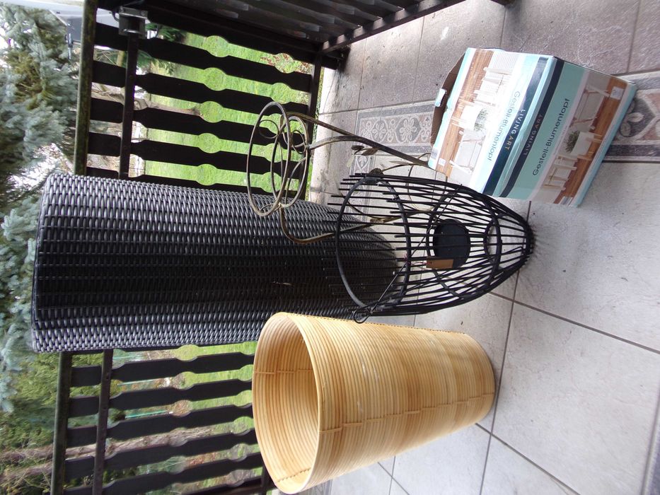 Duża XXL donica czarna rattan bambus Ikea Osłonka kwietnik latarnia