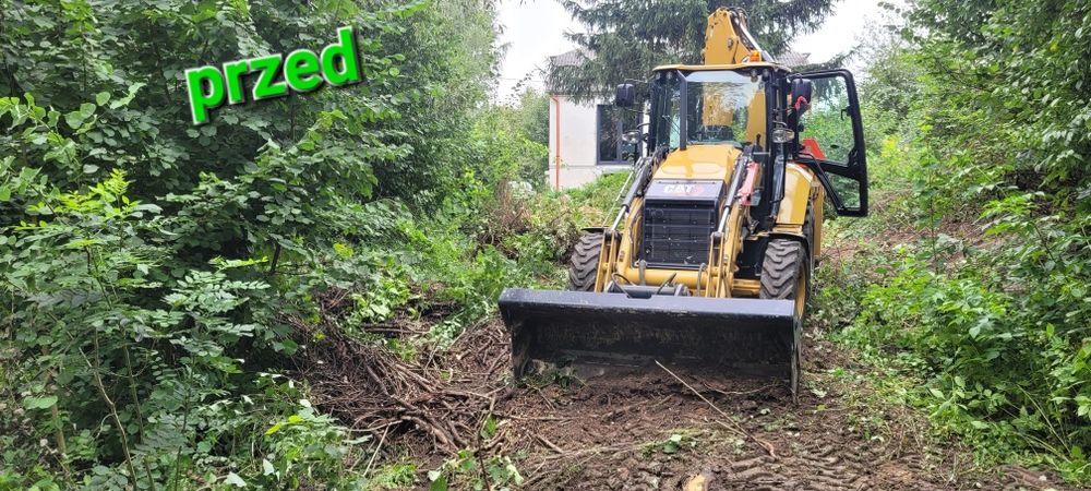 Usługi koparko-ładowarką koparka CAT 432 Prace ziemne Transport
