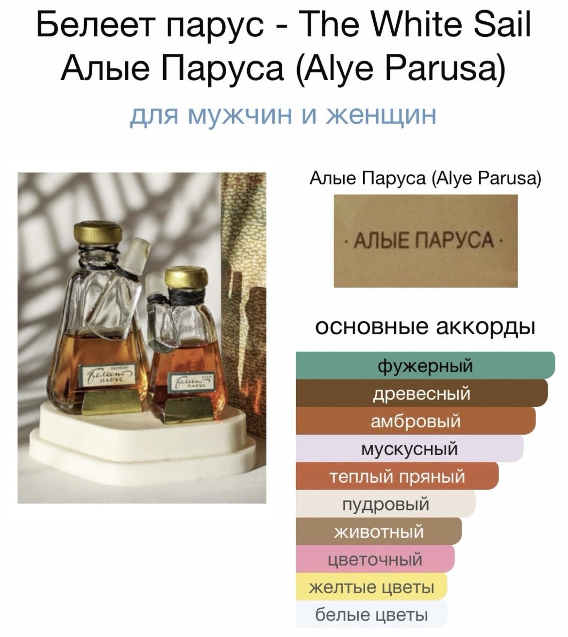 Духи и одеколон Белеет Парус, СССР