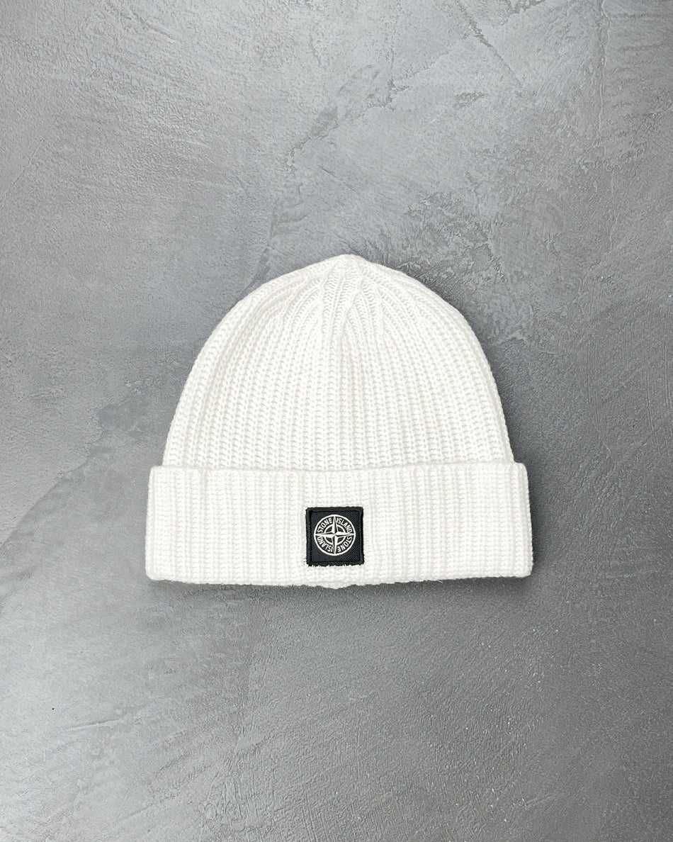 Шапка STONE ISLAND N10B5 Wool-Knit Beanie Hat White SI0112-WT