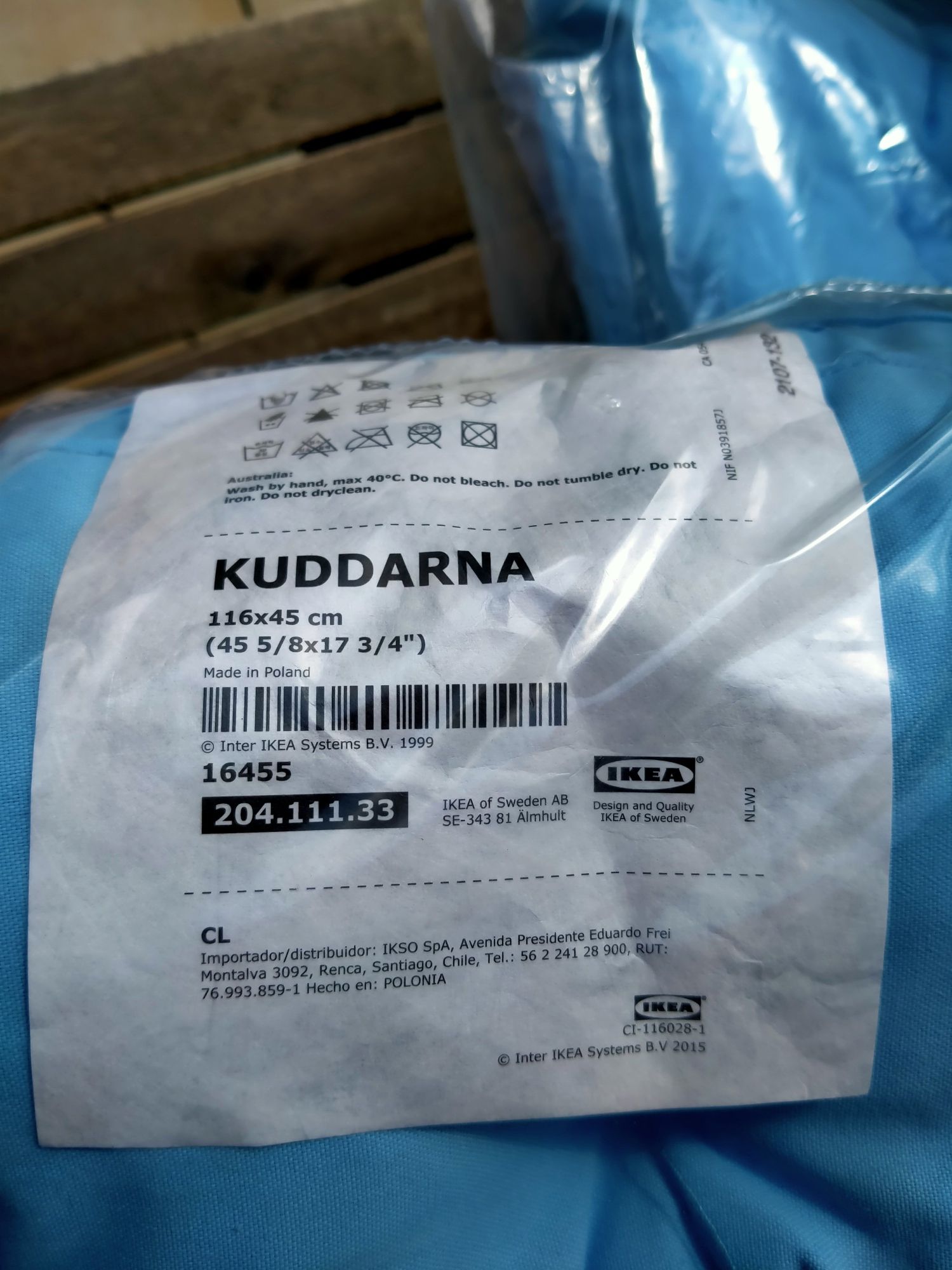 Poduszka ogrodowa na leżak NOWA Ikea Kuddarna jasnoniebieska