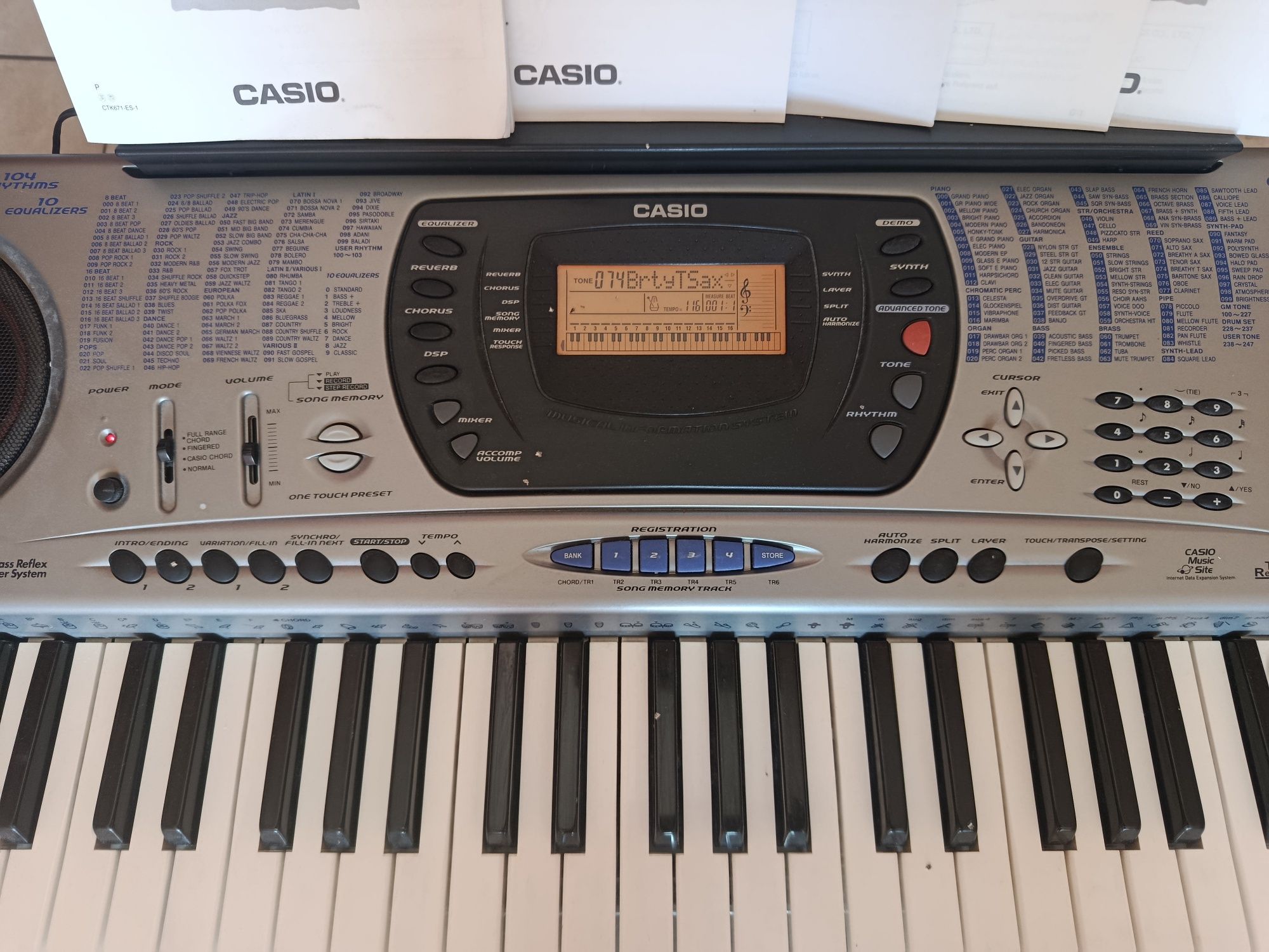 Casio CTK-671 keyboard, klawisze
