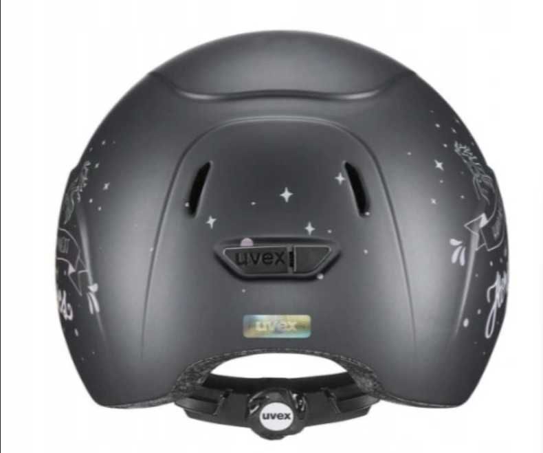 Kask jeździecki dziecięcy Roz 49-54 cm Lekki Bezpieczny Kolor antracyt