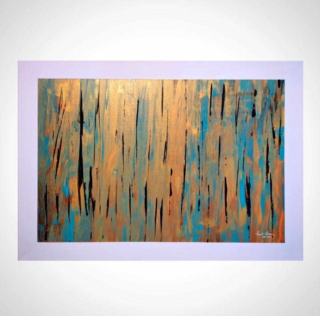 Pintura abstrata - Outono Azul