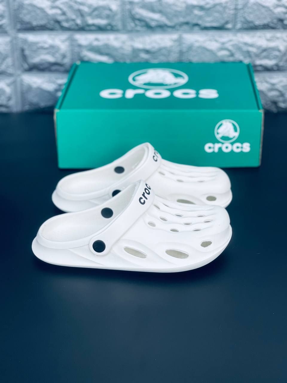 Мужские Шлепанцы Crocs Белые Шлепанцы Кроксы