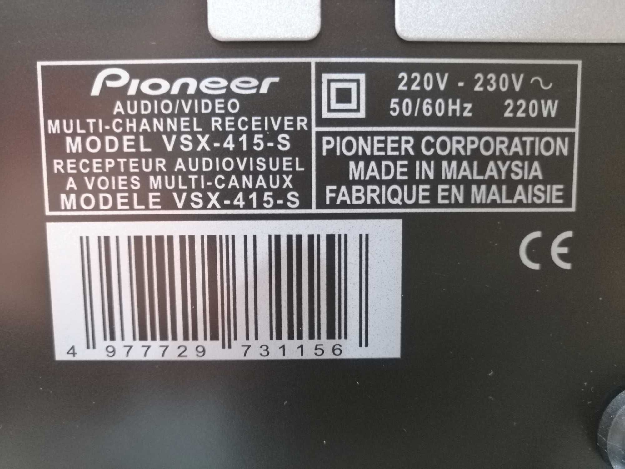 Amplituner Pioneer VSX-415-S + Pilot + Papiery