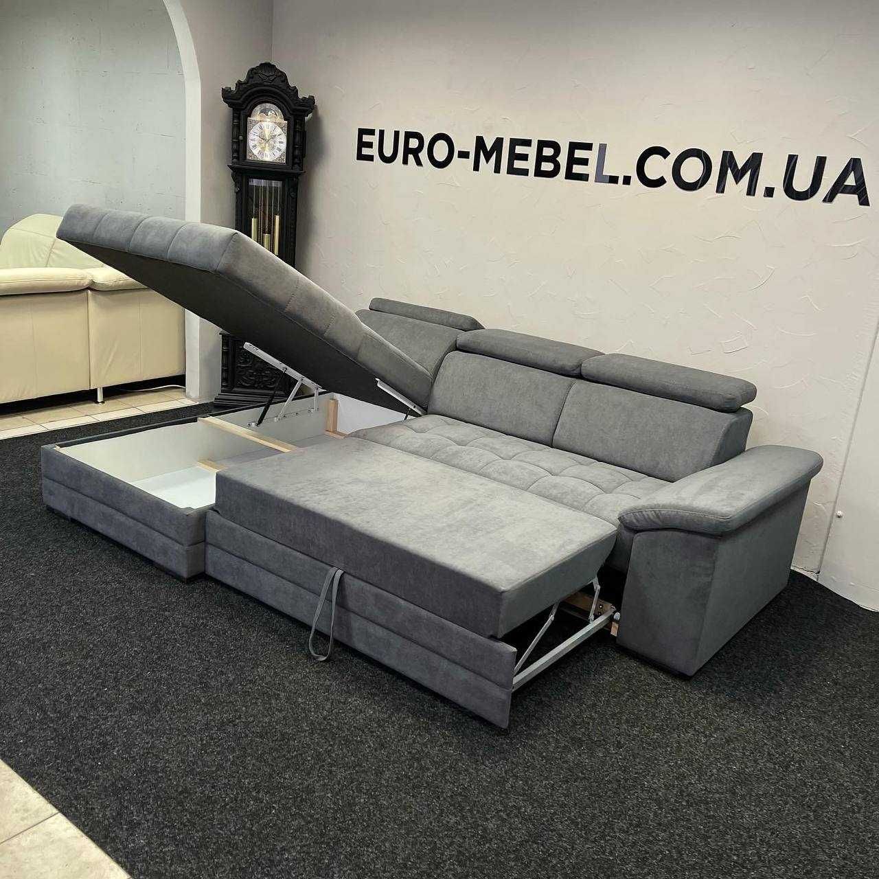 БЕЗКОШТОВНА ДОСТАВКА Розкладний кутовий тканинний диван з Європи