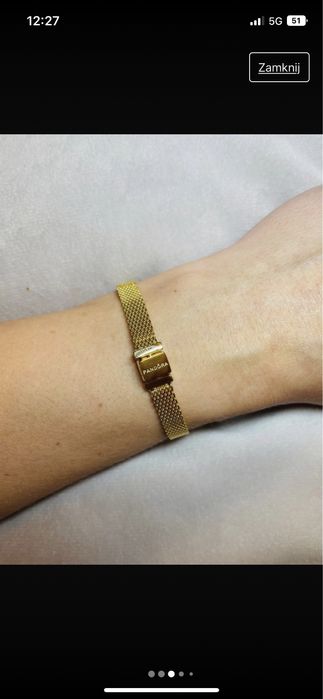 Złota bransoletka damaka zapinana na reke z ligi