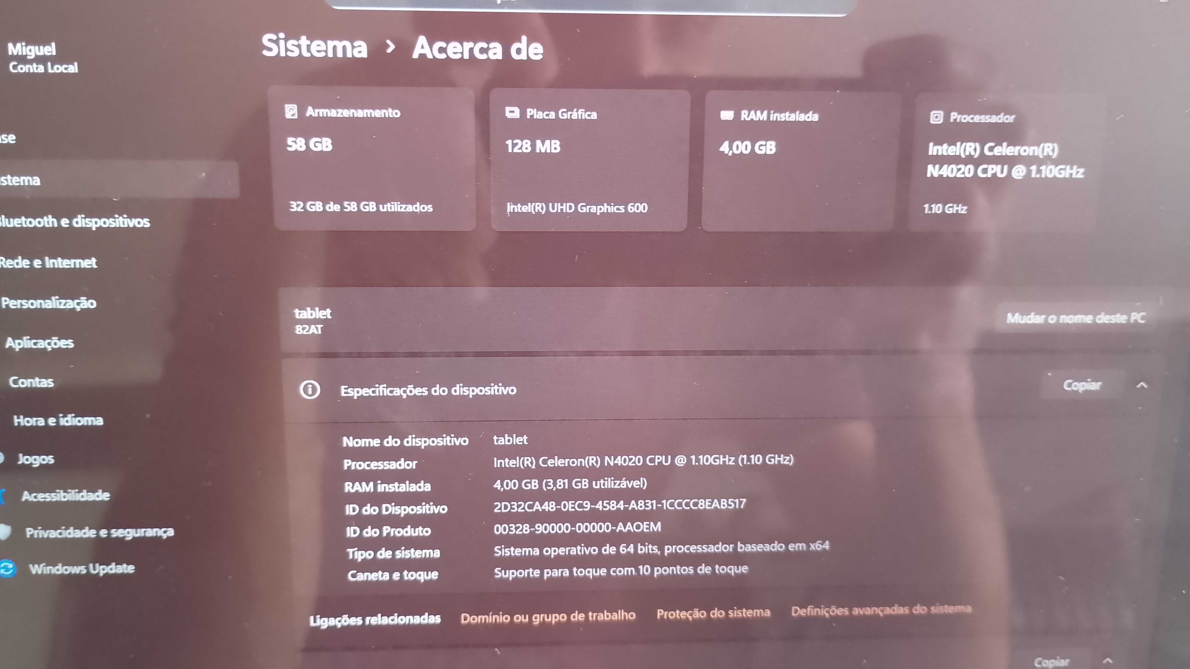 Tablet Lenovo duet 3 (windows)