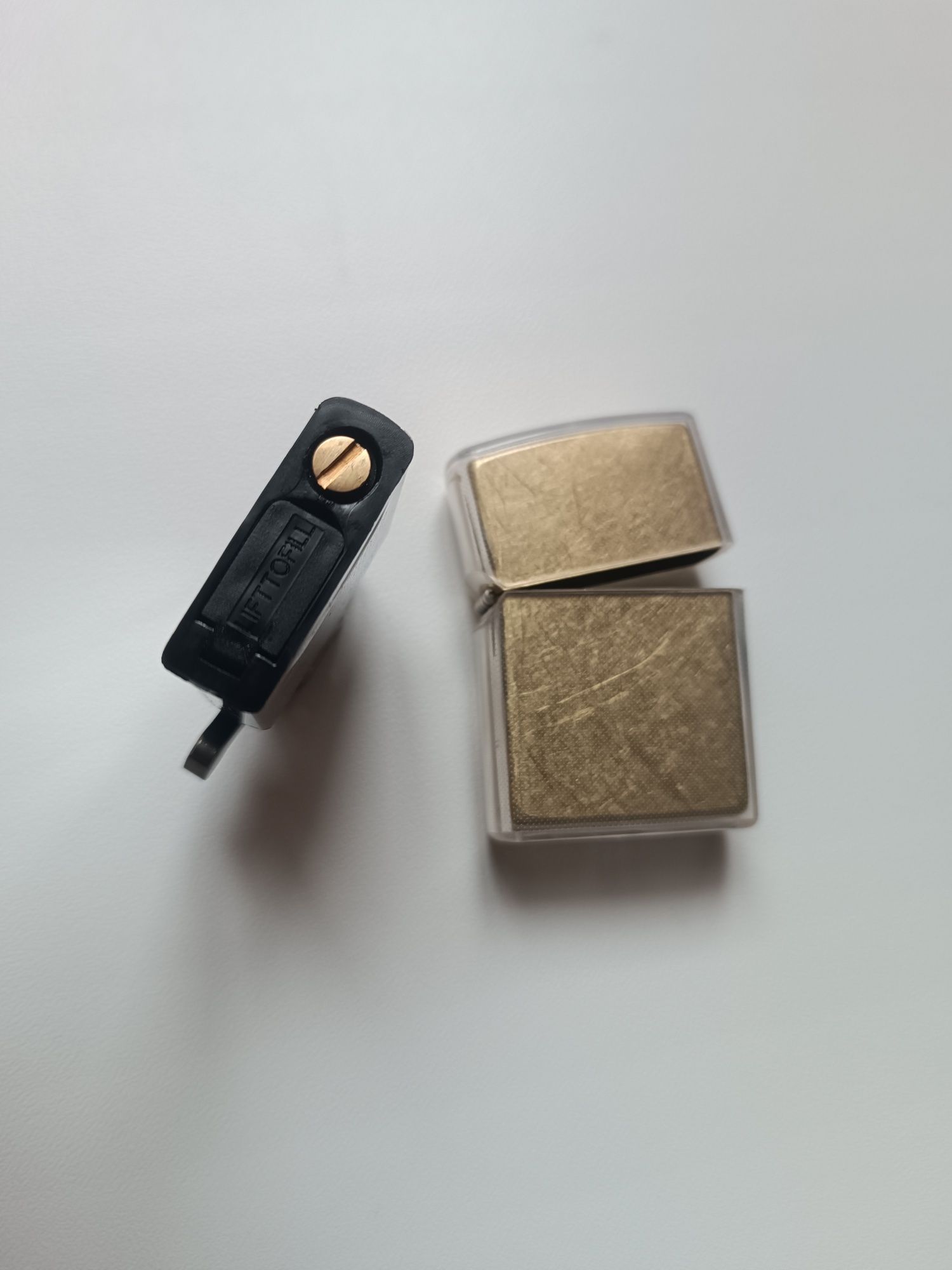 Запальничка Zippo regular street Brass, втулка, чохол, кремній