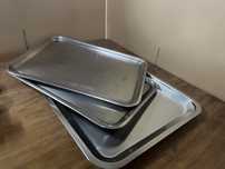 Travessas rectangulares em inox conjunto de 3 unidades