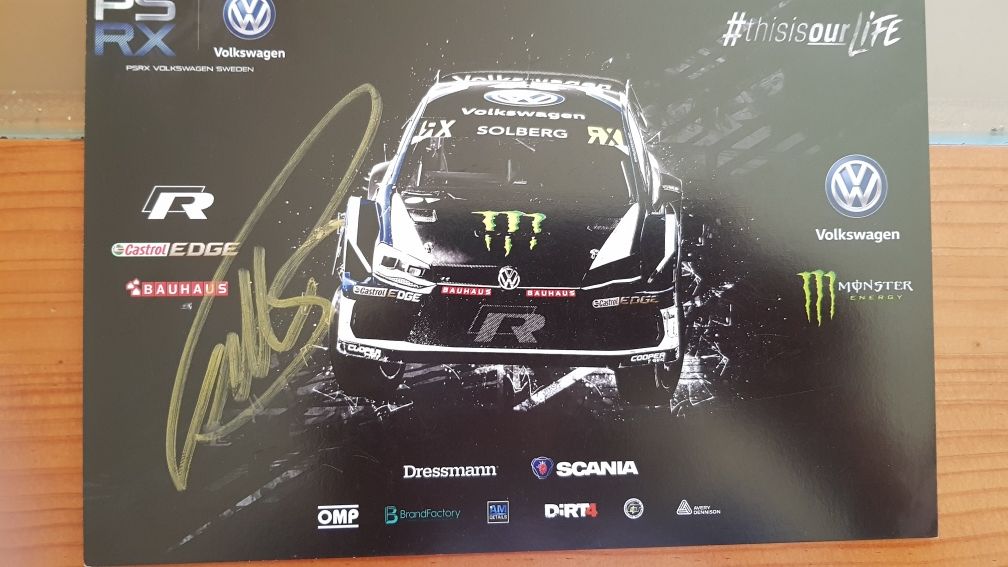 Autógrafos de Loeb, Ogier, Tanak e Petter Solberg