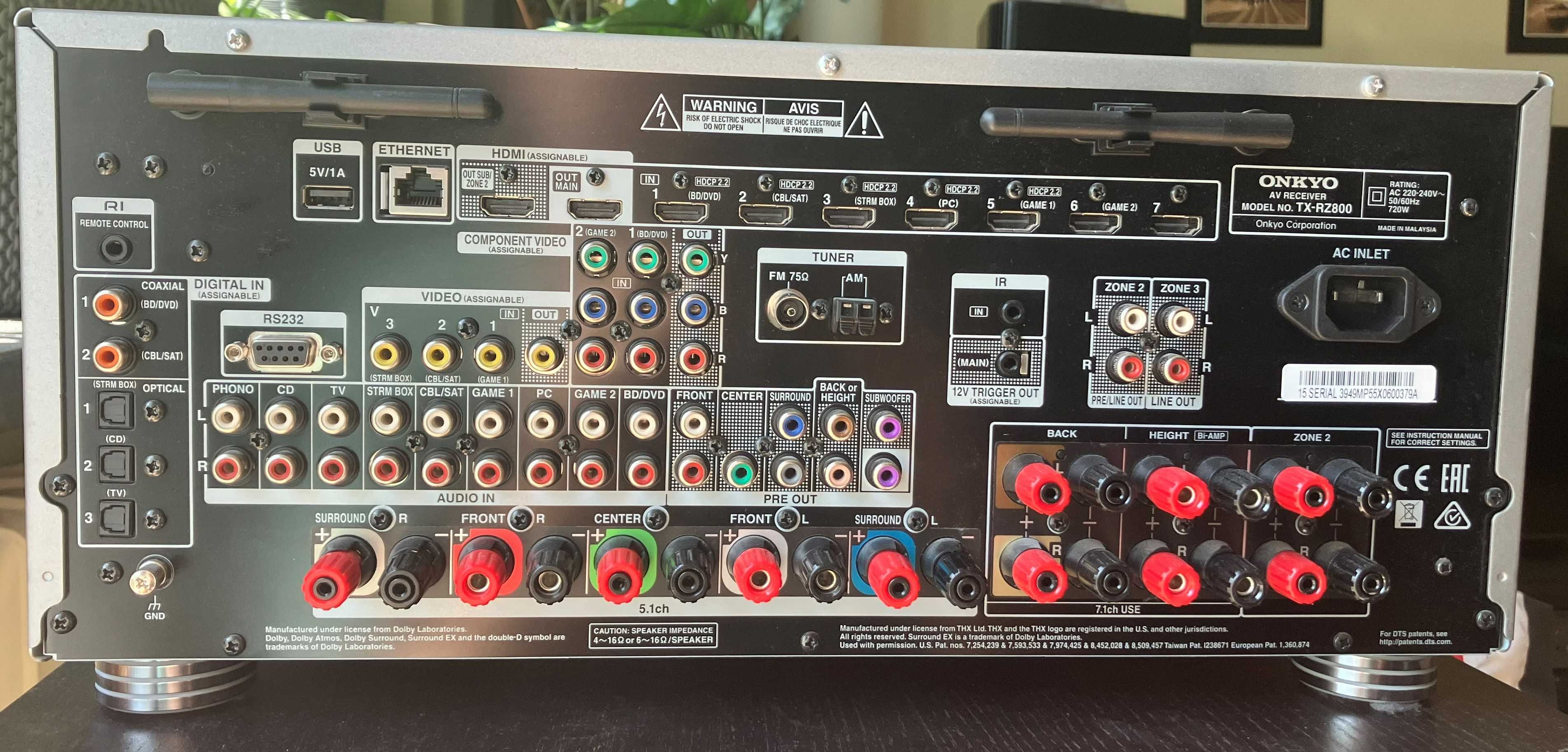 Onkyo TX-RZ800 (TX RZ800) Amplituner kina domowego 7.2