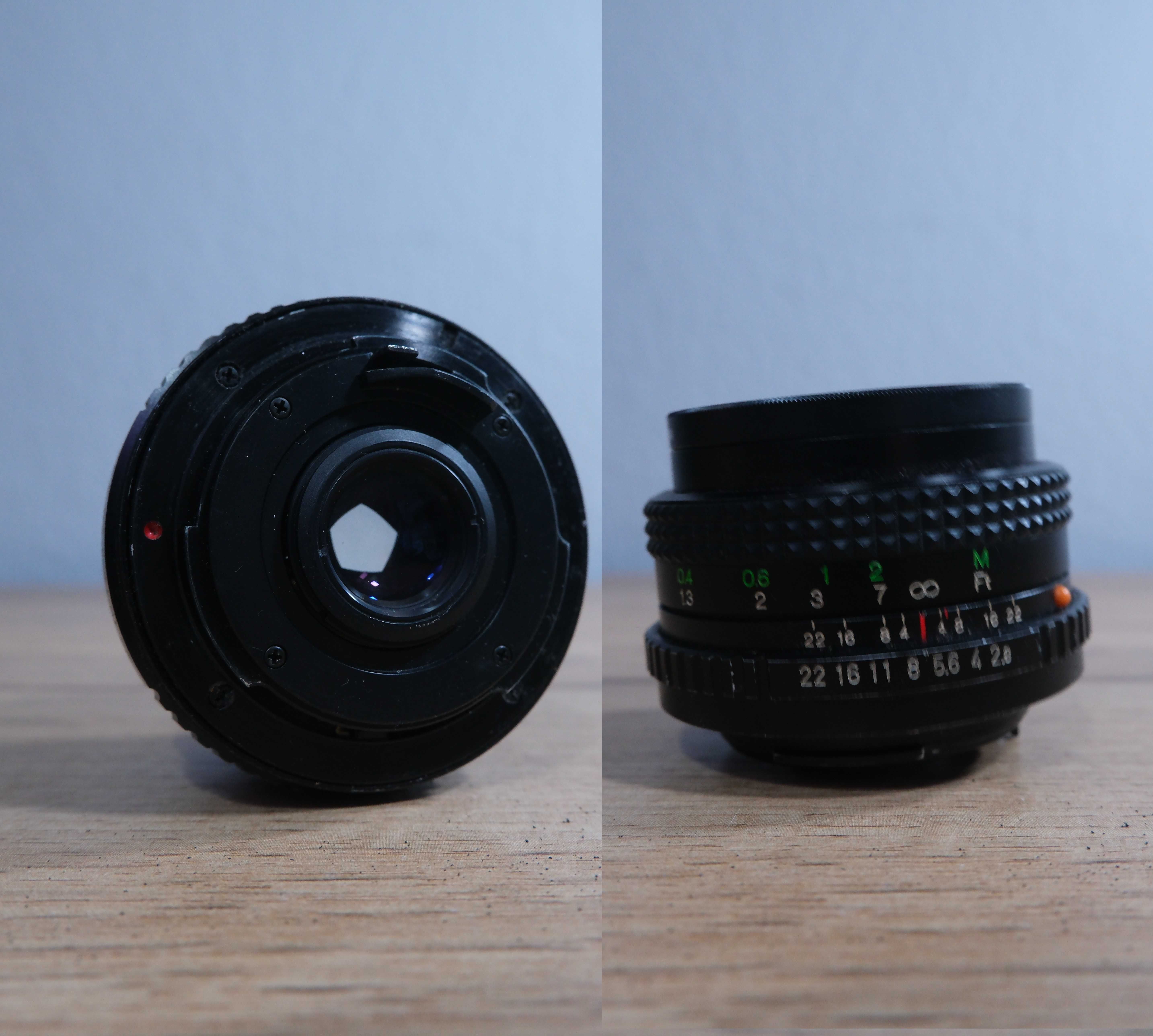 Pentax ME z obiektywem Cosina MC Cosinon-W 24mm f/2.8, aparat na film