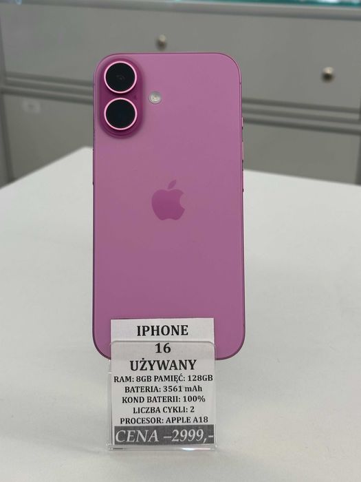 iPhone 16 128GB Bat 100% Topcase Vivo *Raty 0%