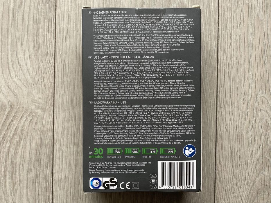 Nowa Ładowarka TRONOC USB 4-portowa 65W Okazja