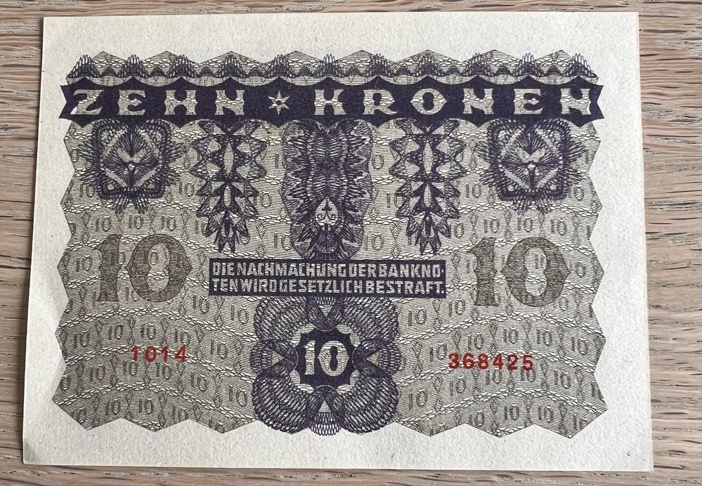 Banknot Austro-Węgry – 10 koron 1922 – stan UNC, oryginał! RZADKOŚĆ