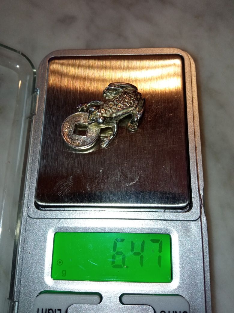 Nowa żabka do portfela na szczęście srebro 925