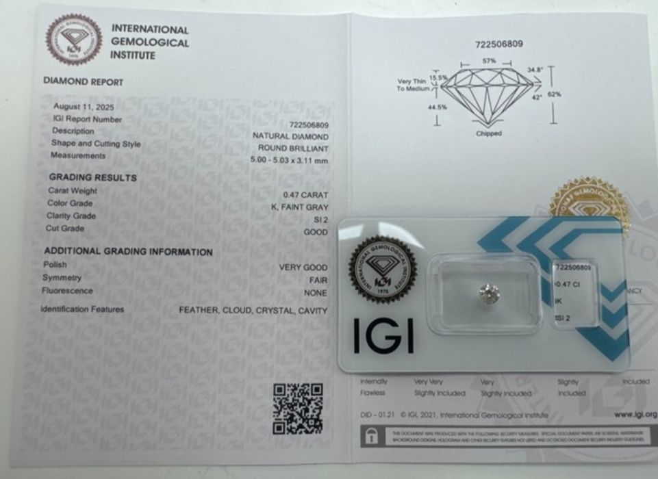 Diamante natural 0.47 ct