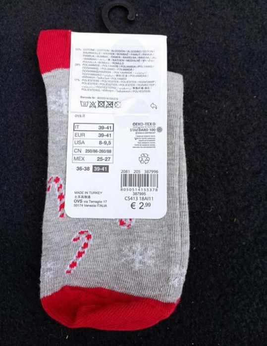 Носки теплые женские Disney, новогодние, 35-38, 37-42