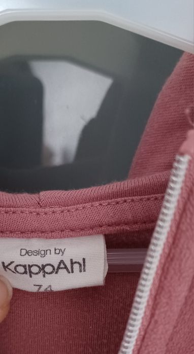 Bluza z kapturem welurowa Kappahl brudny róż 74