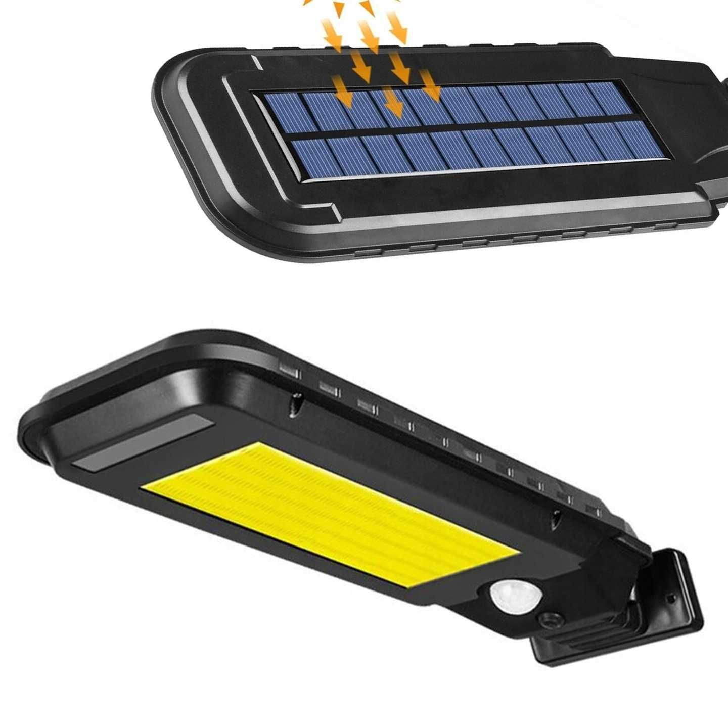 lampa solarna z czujnikiem ruchu i zmierzchu pilot LED ZEWNĘTRZNA nowa