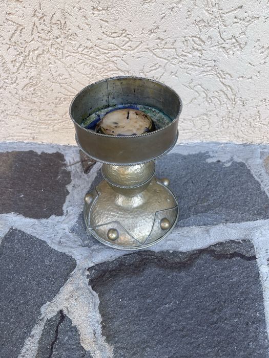 Мідний підсвічник для великої свічки