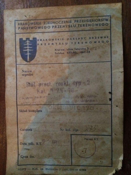 Stylowa mebloscianka + stół ,połysk PRL Krakowskie Zakłady Drzewne