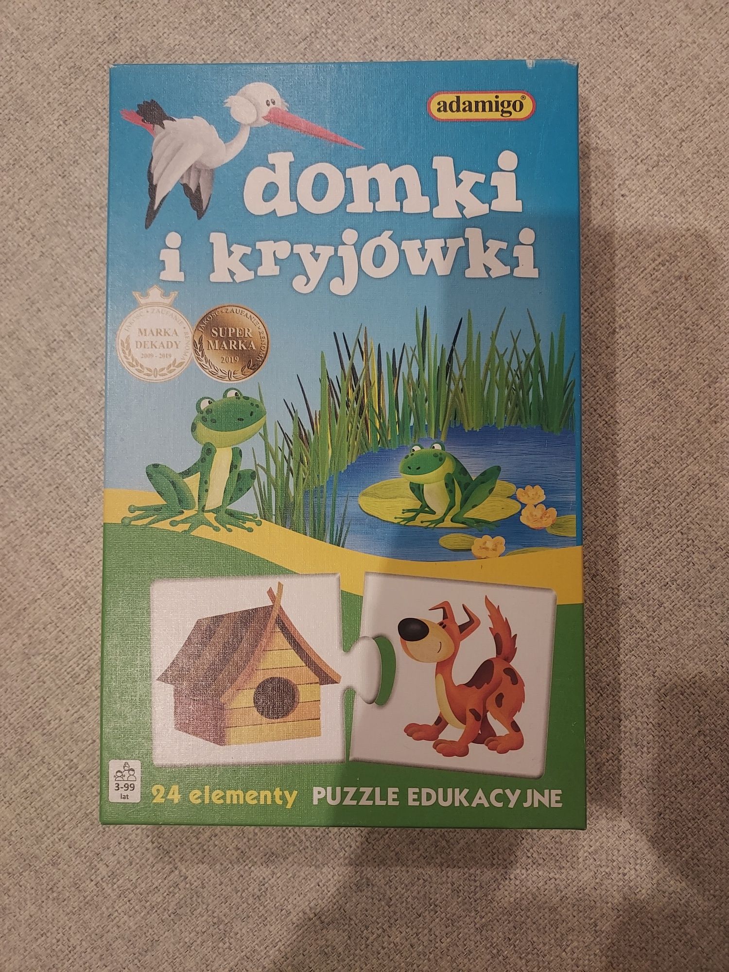 Domki i kryjówki zwierząt puzzle edukacyjne Adamigo