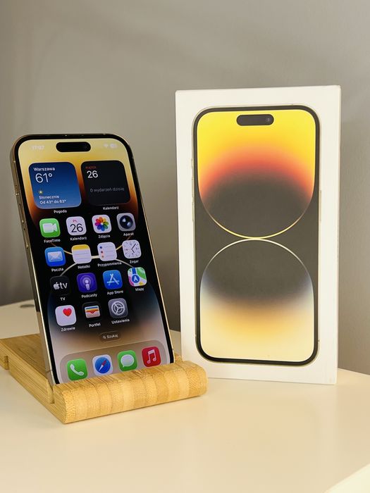 GWARANCJA iPhone 14 Pro 128GB Gold Idealny Stan 100% Kondycji Baterii