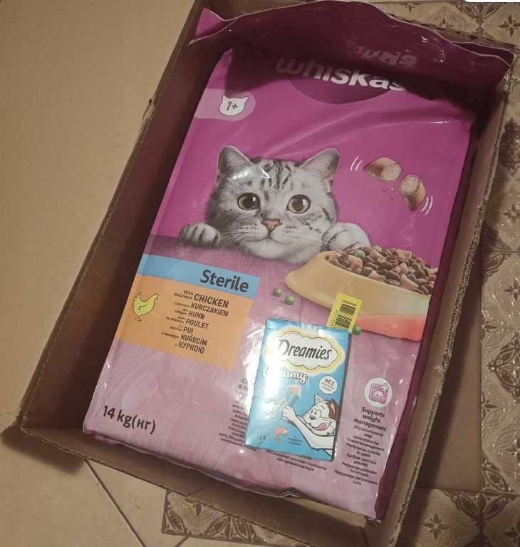 Sucha karma dla kota Whiskas Sterile z kurczakiem DUŻY WOREK - 14 kg