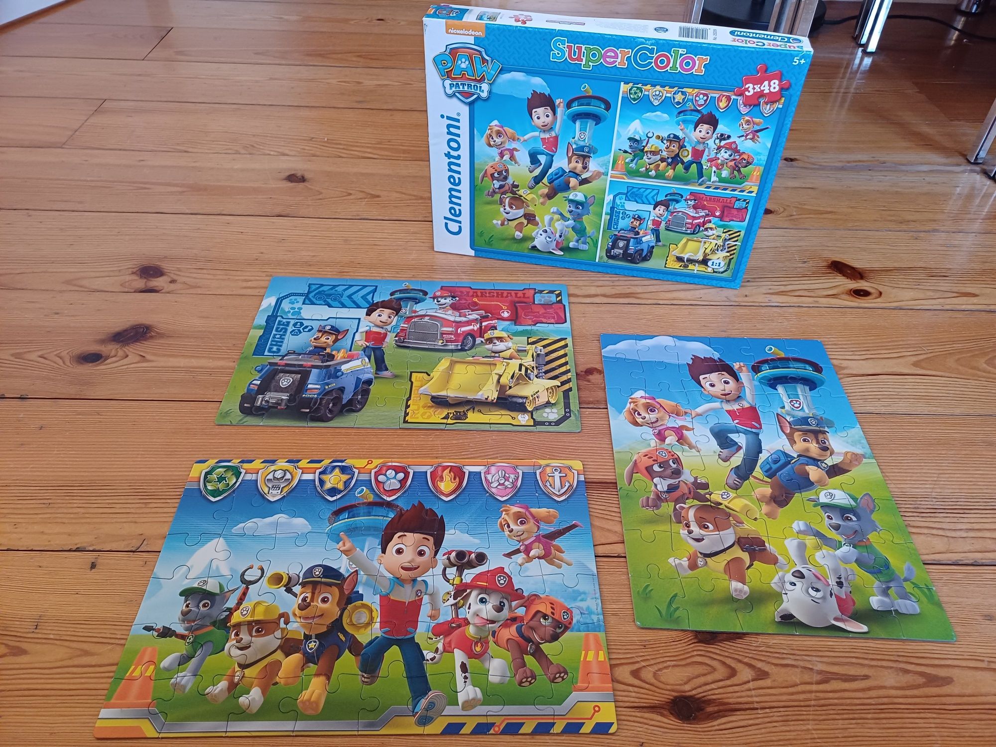 3 Puzzles de 48 peças da Patrulha Pata (Paw Patrol)