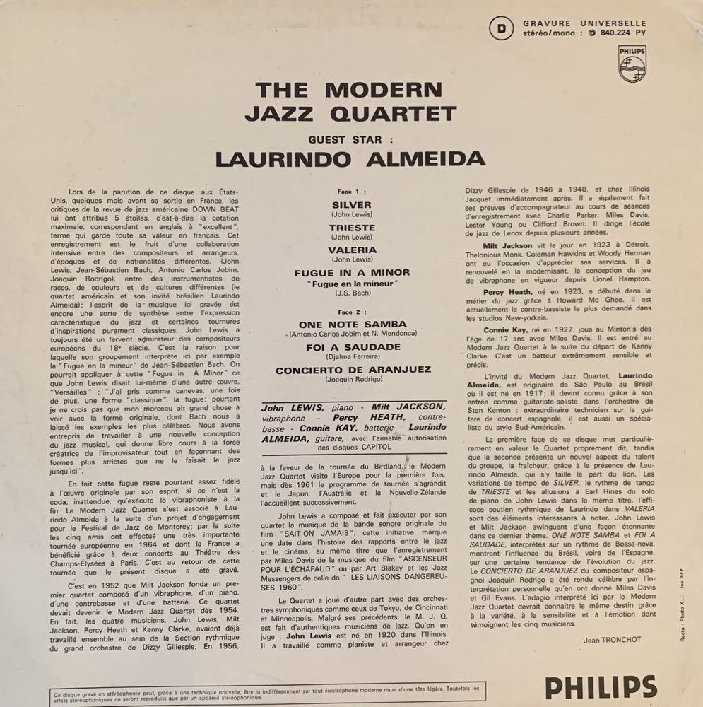 The Modern Jazz Quartet With Laurindo Almeida – Concierto De Aranjuez