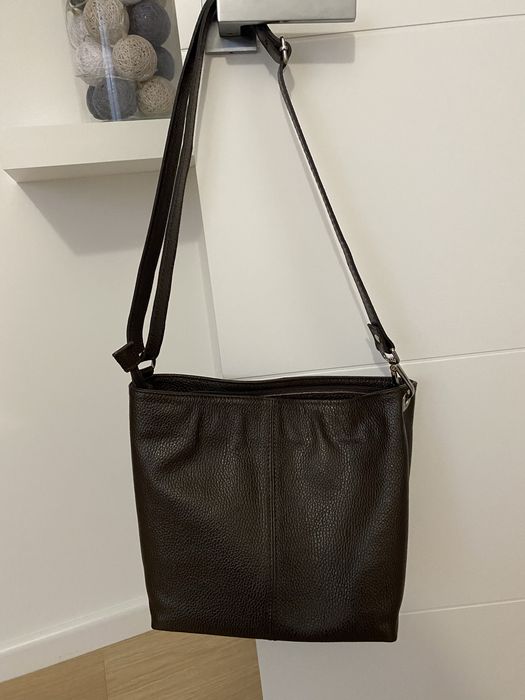 Torebka RYŁKO skórzana listonoszka jak nowa czekoladowa