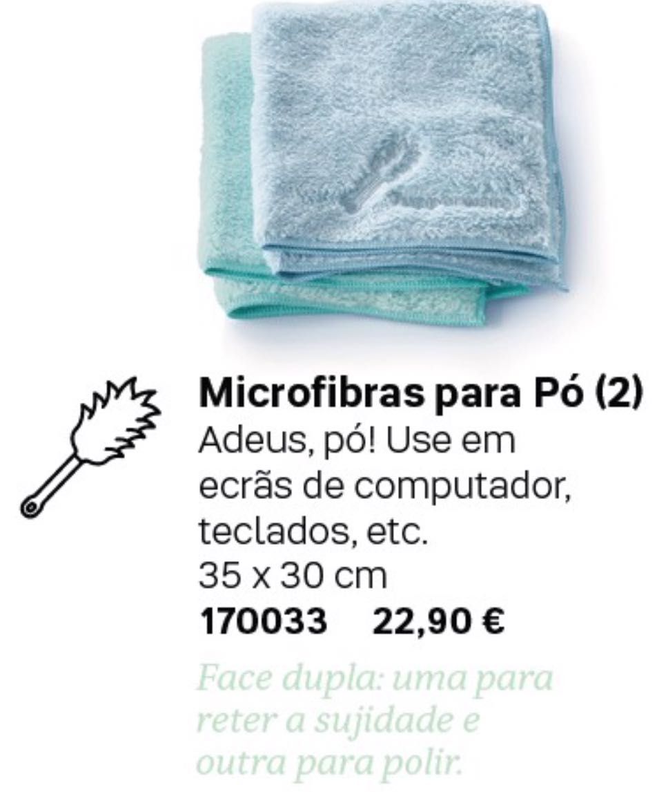 2 Panos MicroFibras para o Pó Tupperware