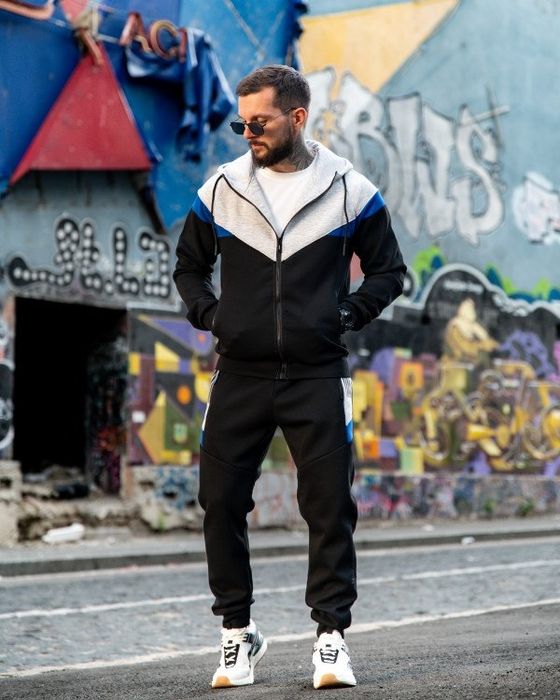 Спортивний костюм на флісі чорний/спортивний костюм чоловічий на зиму