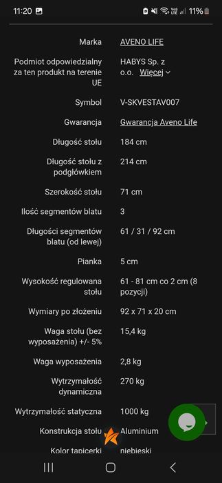 Łóżko do masażu 800zł