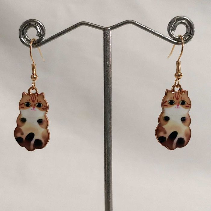 K183 Kolczyki wiszące Koty Kotki Handmade
