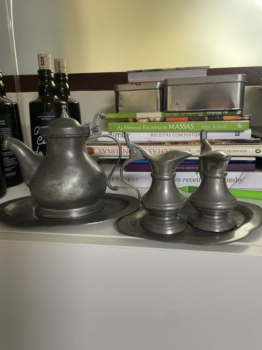 Conjunto Loica Estanho Puro Alcaide