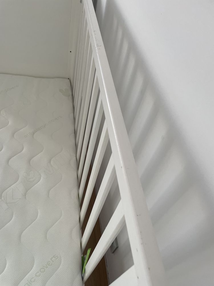 Łóżeczko woodies smooth cot 120x60 i materac fiki miki antyalergic