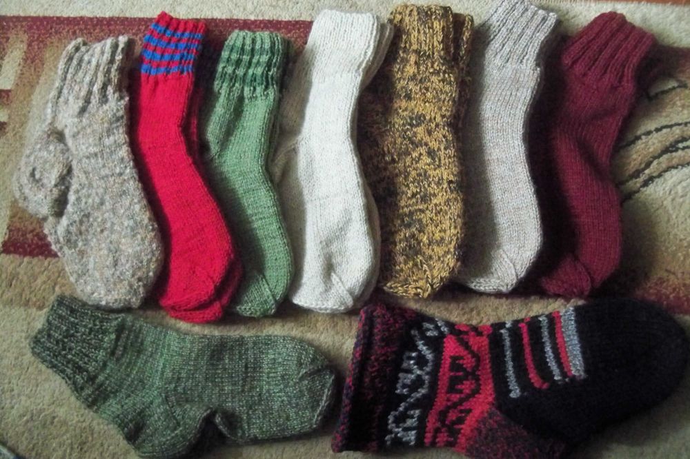 Женские теплые вязаные носки