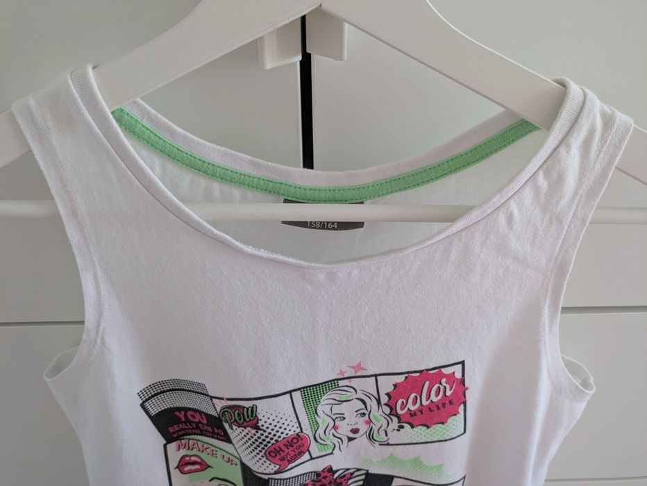 Koszulka bluzka na ramiączkach Pepco biała * 152/158