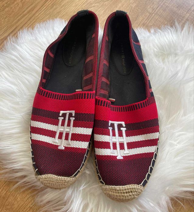 Tommy Hilfiger  Espadryle buty 38 czerwone wygodne