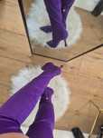 Buty fioletowe kozaki na obcasie futuristic za kolana Even&Odd 38